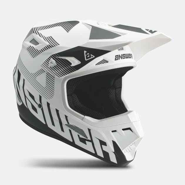 Answer YOUTH MX Motocross Helmet AR-1 White Black