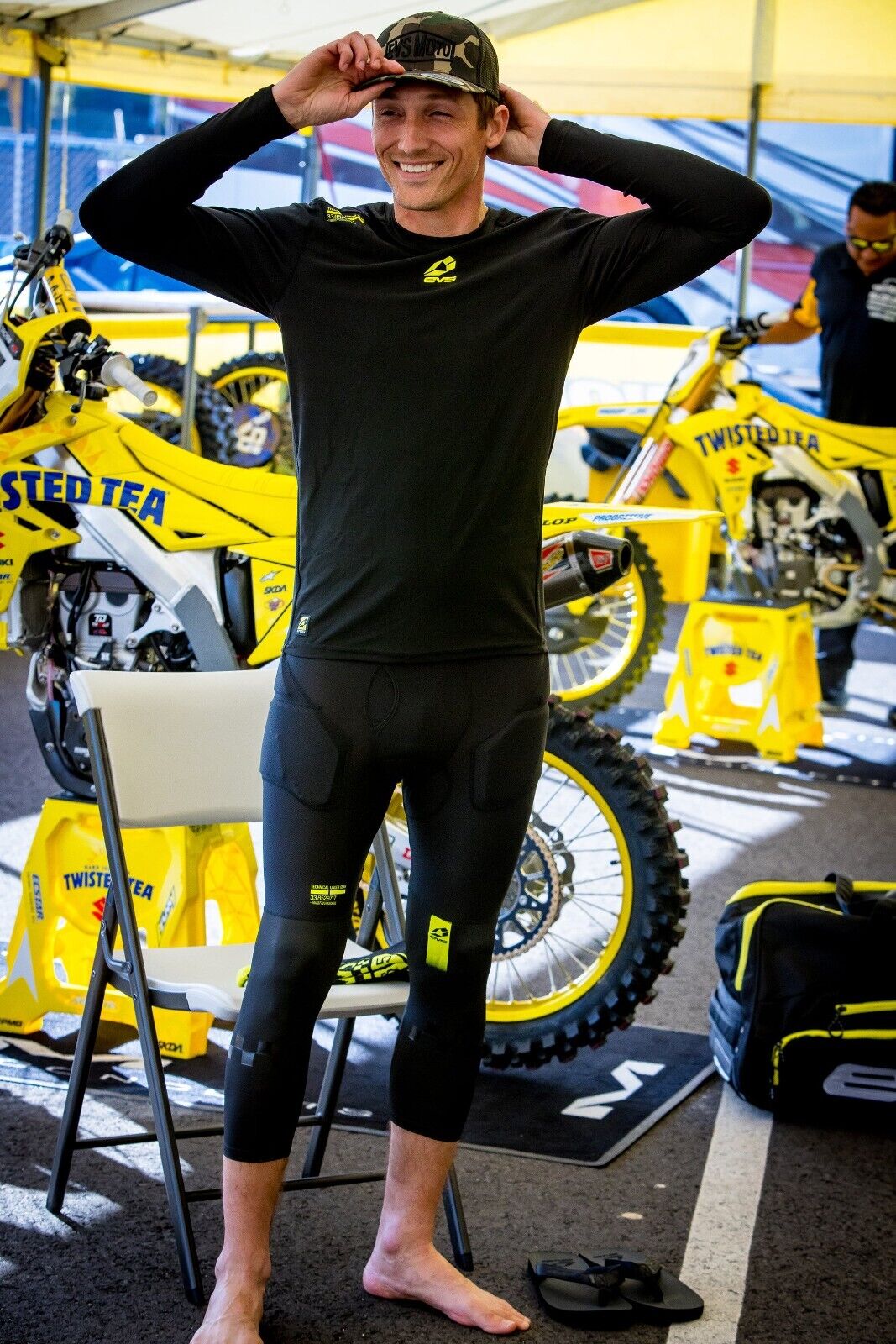 EVS Sports MX Motocross 3/4 Technical Impact Pant Black/Flo