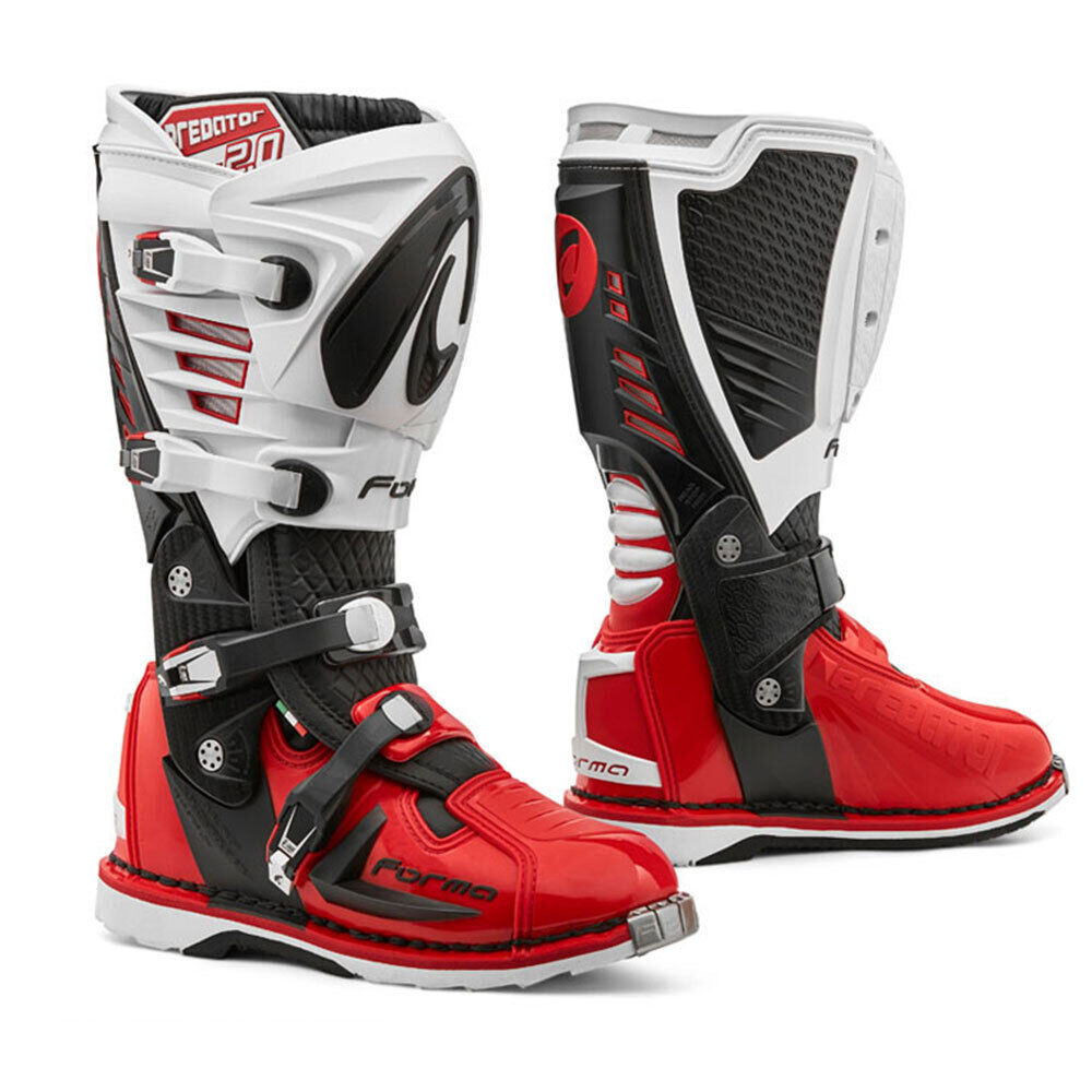 Forma MX Motocross Boots Predator 2.0 Black White Red