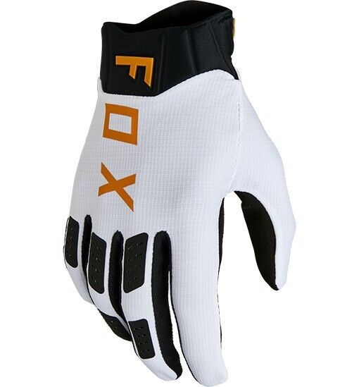 Fox MX Motocross Gloves Flexier White Black Gold
