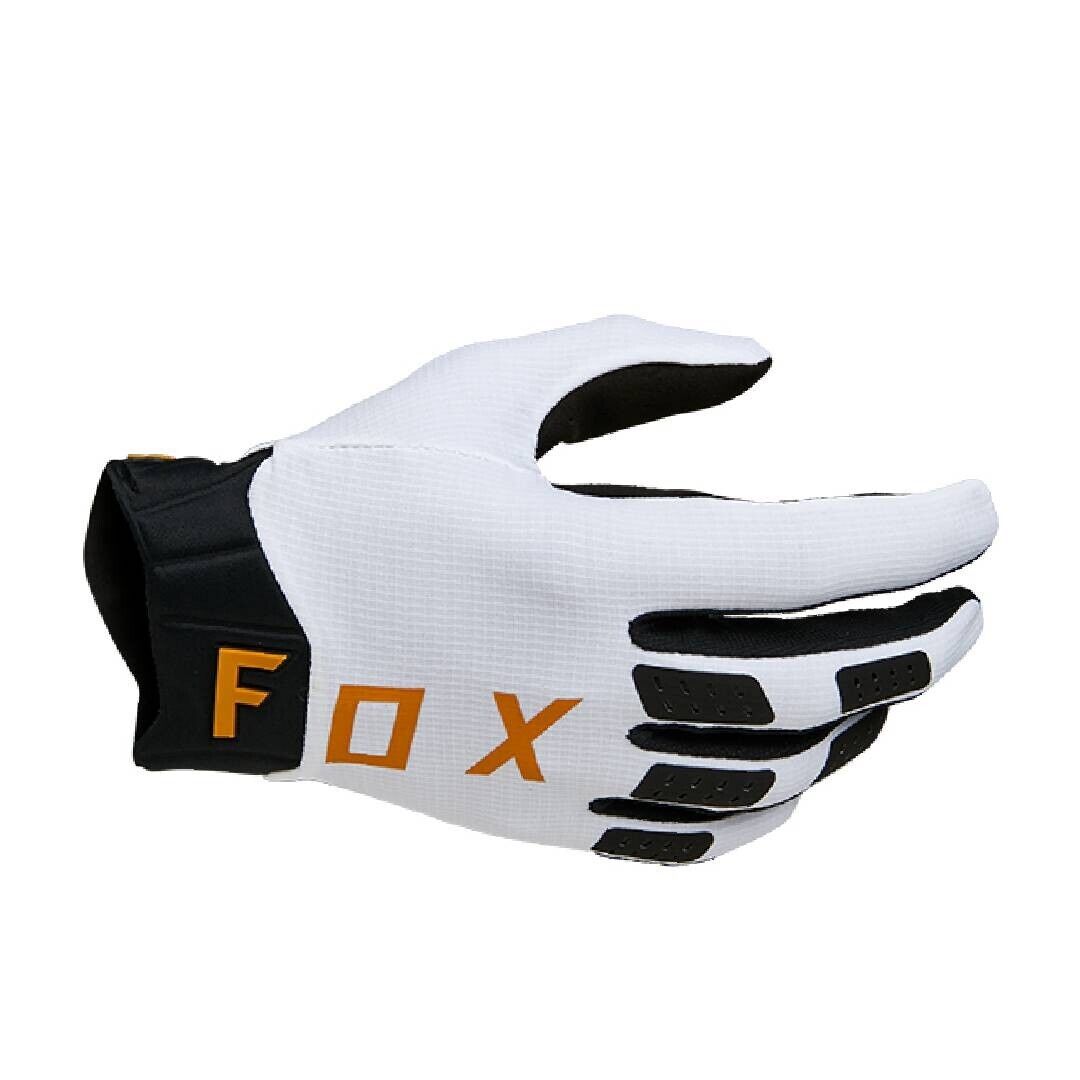 Fox MX Motocross Gloves Flexier White Black Gold