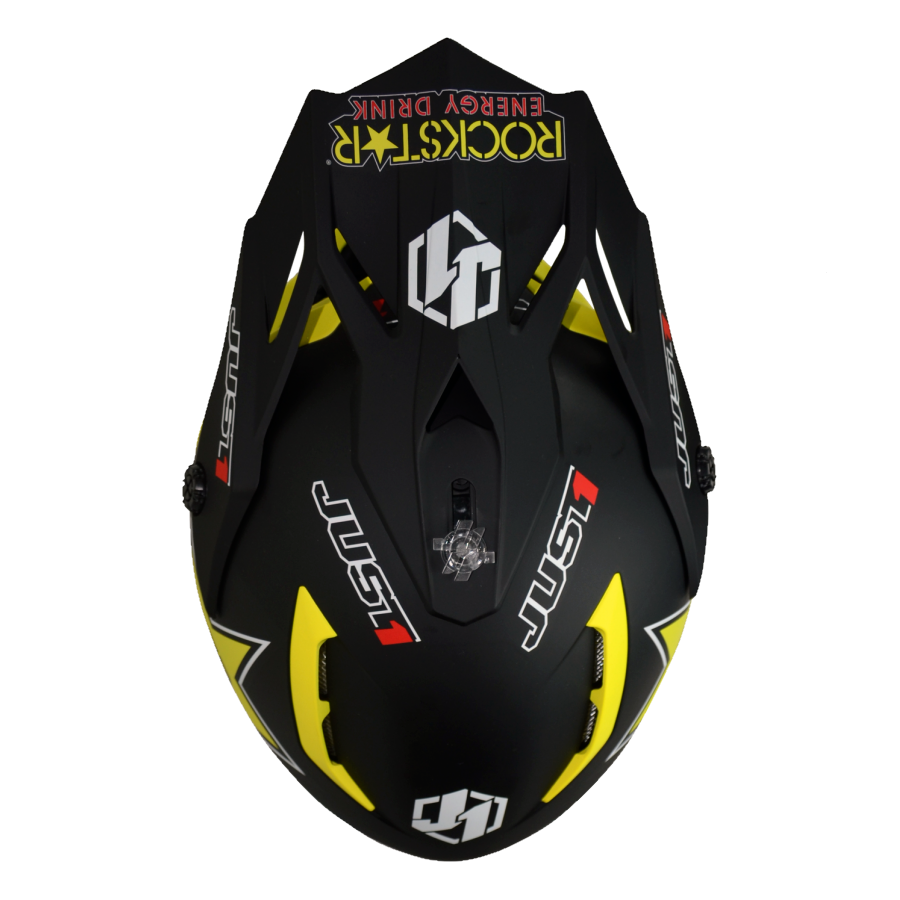 Just 1 MX Motocross Helmet J38 Rockstar Energy Drink Black Yellow Flo