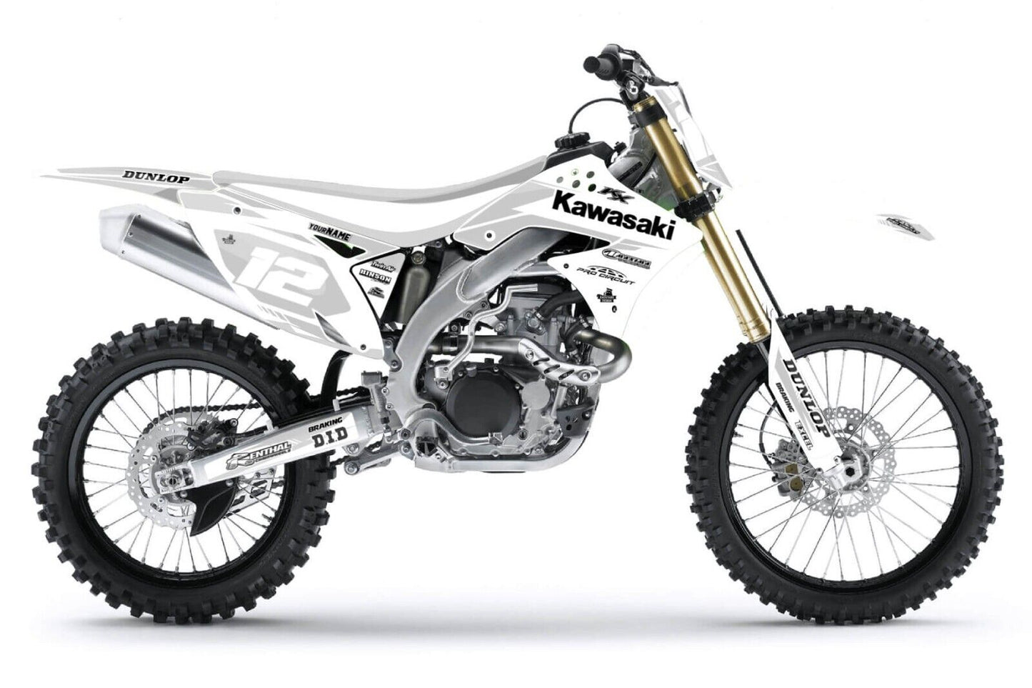 Kawasaki KX250F MX Motocross Radiator Scoops '09 White Polisport Enduro