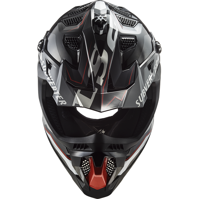 LS2 MX700 Subverter Evo Motocross Helmet Arched Black Silver Titanium