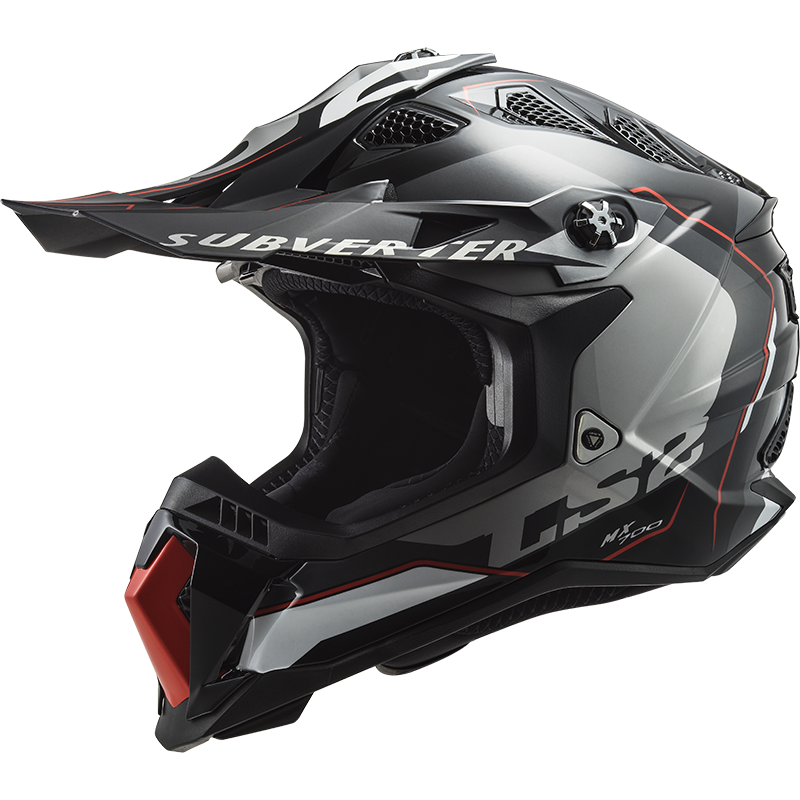 LS2 MX700 Subverter Evo Motocross Helmet Arched Black Silver Titanium