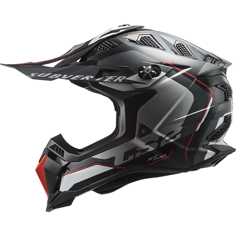 LS2 MX700 Subverter Evo Motocross Helmet Arched Black Silver Titanium
