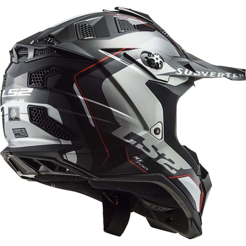 LS2 MX700 Subverter Evo Motocross Helmet Arched Black Silver Titanium
