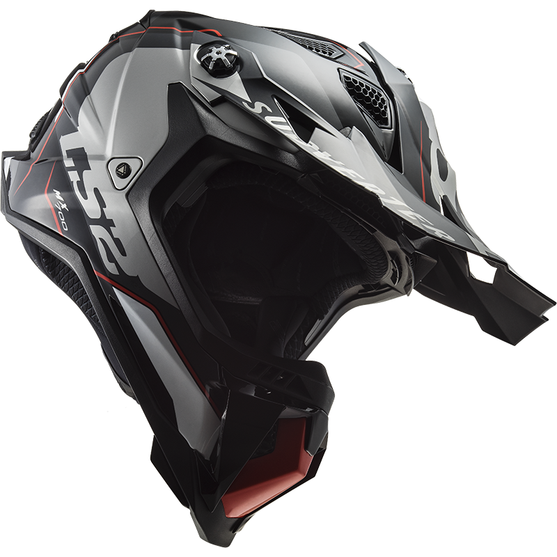 LS2 MX700 Subverter Evo Motocross Helmet Arched Black Silver Titanium