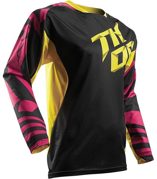 Thor Motocross Jersey YOUTH Fuse Air Dazz Magenta Yellow