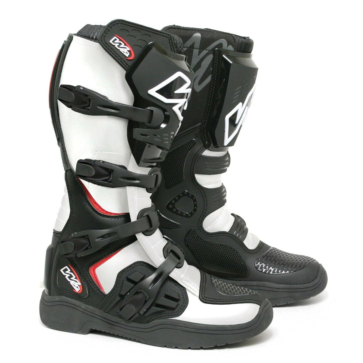 W2 E-MX8 MX MOTOCROSS BOOTS BLACK / WHITE