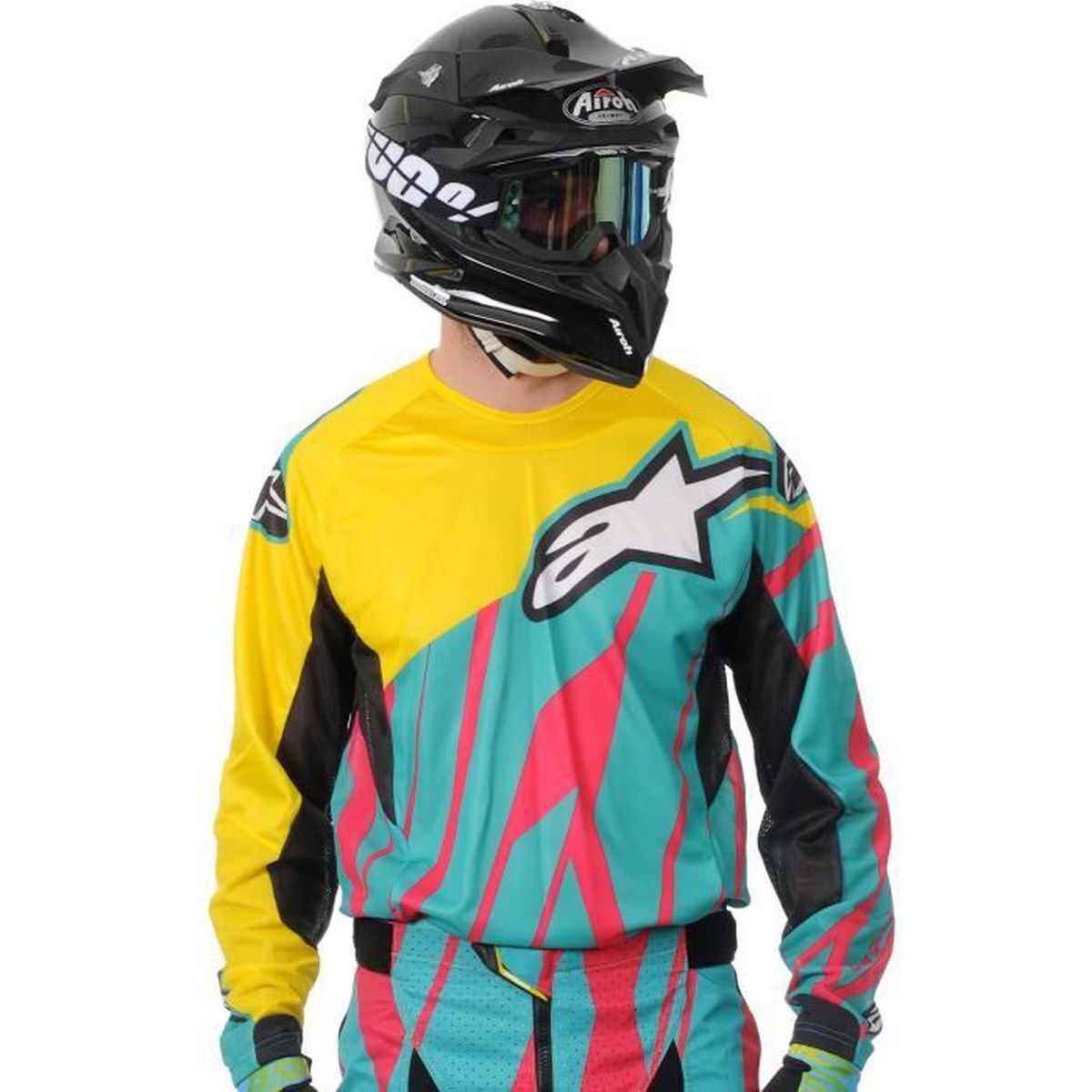 Alpinestars MX Motocross Jersey TECHSTAR Teal Yellow Magenta
