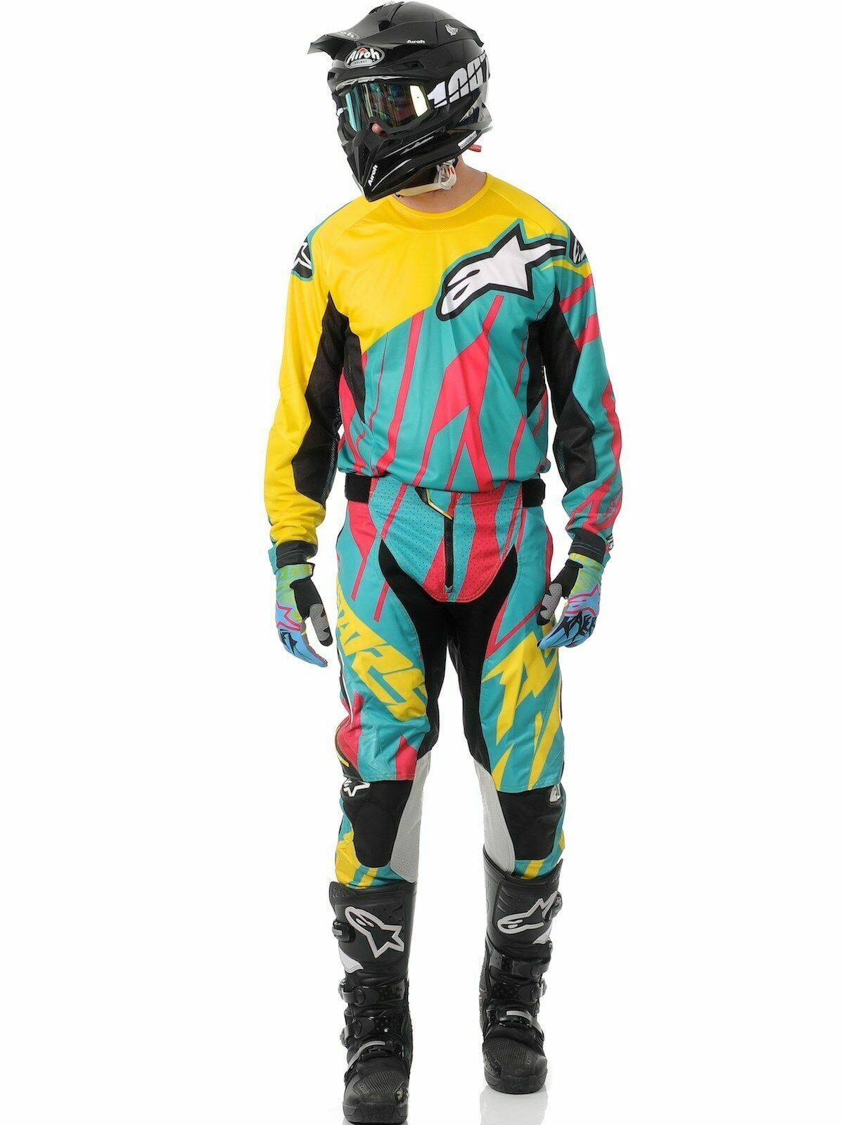 Alpinestars MX Motocross Jersey TECHSTAR Teal Yellow Magenta