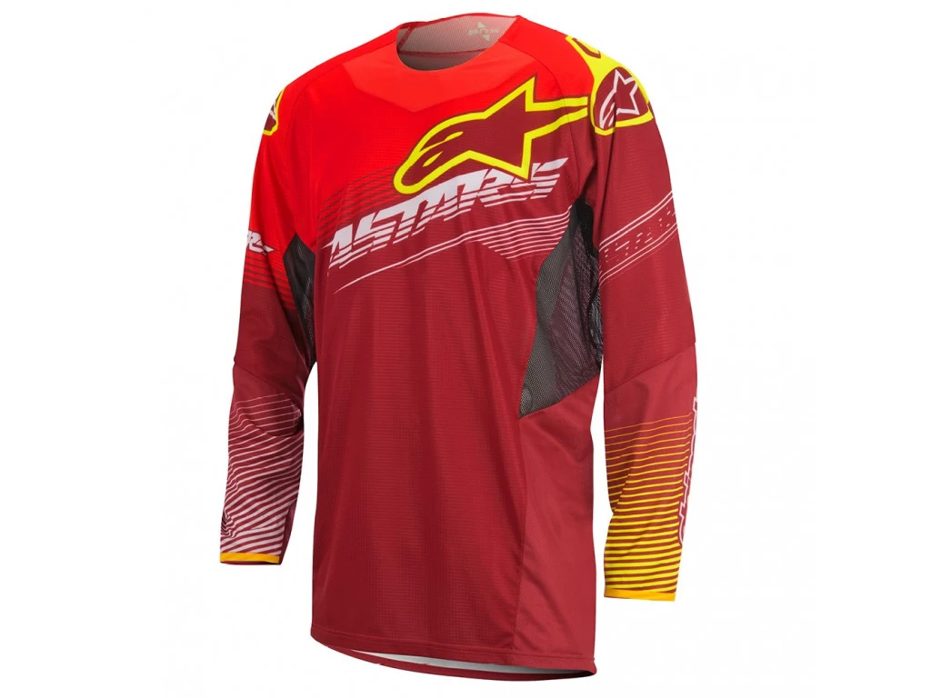 Alpinestars MX Motocross Jersey Techstar Factory Red-White-Fluorescent Yellow